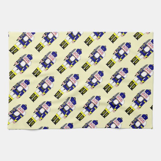 Blauwe Notenkrakers Kerstmis Theedoek (Horizontaal)