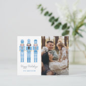 BLAUWE NOTENKRAKERS MET FOTO KERSTBERICHTEN BRIEFKAART (Staand voorkant)