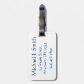 Blauwe NYC Griekse Diner Deli Coffee Cup Monogram Bagagelabel (Achterkant verticaal)