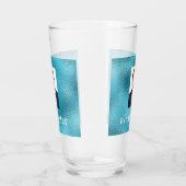 Blauwe oceaan aangepaste foto monogram glas (Rechts)