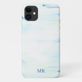 Blauwe Oceaan Abstracte Kunst Aangepaste Monogram Case-Mate iPhone Case