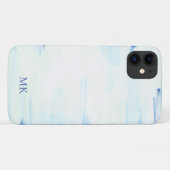 Blauwe Oceaan Abstracte Kunst Aangepaste Monogram  Case-Mate iPhone Case (Achterkant (horizontaal))