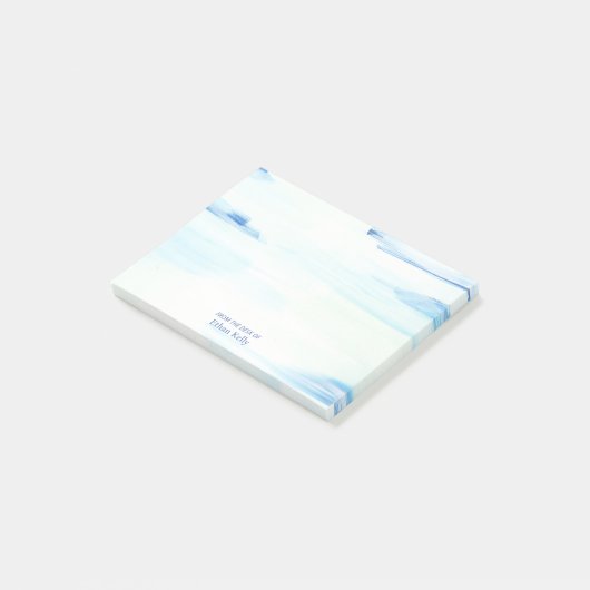 Blauwe Oceaan Abstracte Kunst Gepersonaliseerde Na Post-it® Notes (Schuin)
