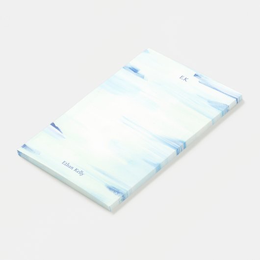 Blauwe Oceaan Abstracte Kunst Gepersonaliseerde Na Post-it® Notes (Schuin)