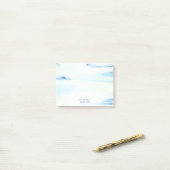 Blauwe Oceaan Abstracte Kunst Persoonlijke Naam Post-it® Notes (Op bureau)