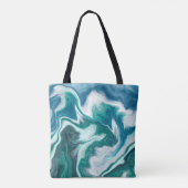 Blauwe oceaan blauïde kunst tote bag (Achterkant)