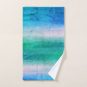 Blauwe oceaan Blauwe Groene Ombre Beach Bad Handdoek (Handdoek)