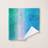Blauwe oceaan Blauwe Groene Ombre Beach Bad Handdoek (Wasdoekje)
