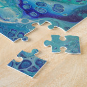 Blauwe oceaan bubbels puzzel legpuzzel (Zijkant)