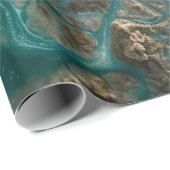 Blauwe Oceaan Cadeaupapier (Rol Hoek)