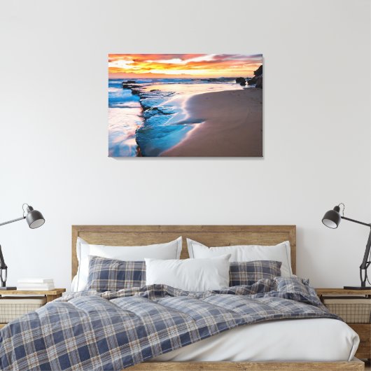 Blauwe Oceaan Canvas Afdruk (Insitu (Slaapkamer))