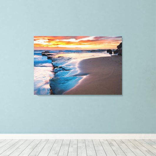 Blauwe Oceaan Canvas Afdruk (Insitu (Houten vloer))