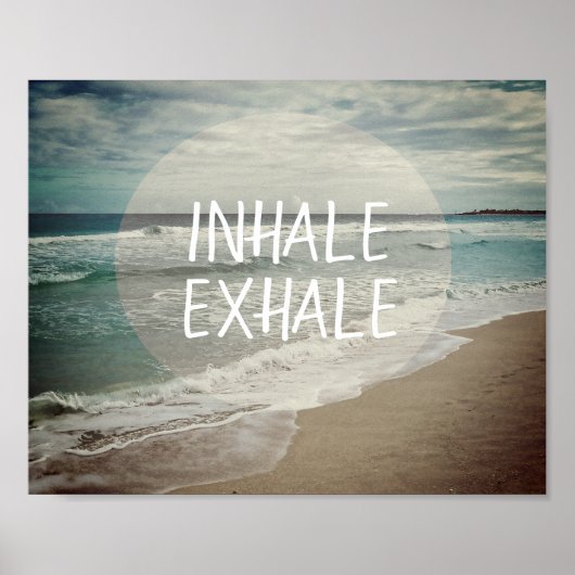blauwe oceaan citaat poster inhale exhale (Voorkant)