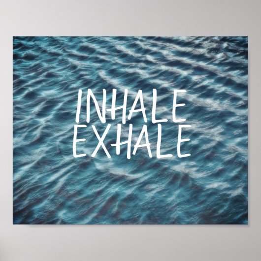 blauwe oceaan citaat poster inhale exhale (Voorkant)