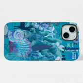 Blauwe Oceaan Collage Hoestebehuizing iPhone Hoesje (Achterkant horizontaal)