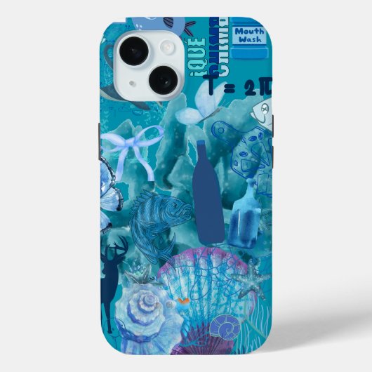 Blauwe Oceaan Collage Hoestelcase Case-Mate iPhone Case (Achterkant)