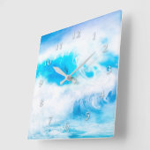 BLAUWE OCEAAN DOLPHIN WAVE RIDERS VIERKANTE KLOK (Hoek)