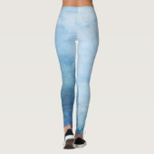 blauwe oceaan eenvoudig schattig sprankelen modern leggings (Achterkant)