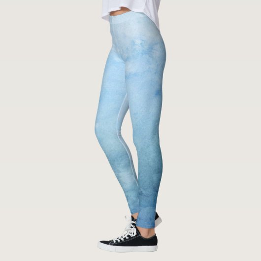 blauwe oceaan eenvoudig schattig sprankelen modern leggings (Links)