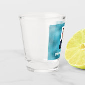 Blauwe oceaan fotonaam shot glas (Links)