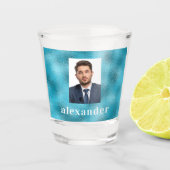 Blauwe oceaan fotonaam shot glas (Voorkant)