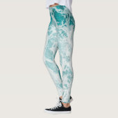 Blauwe Oceaan Golven Leggings (Links)