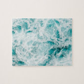 Blauwe oceaan golven legpuzzel (Horizontaal)