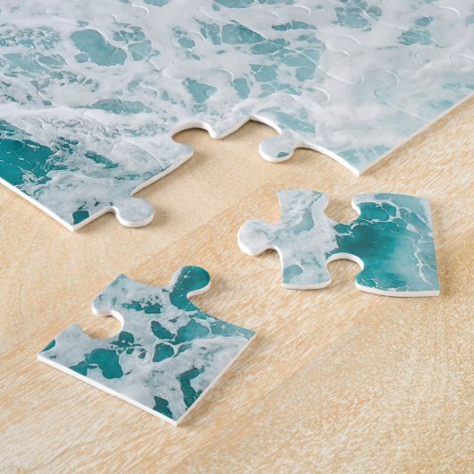 Blauwe oceaan golven legpuzzel (Zijkant)