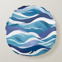 Blauwe Oceaan Golven | Modern Minimalistisch Aquar