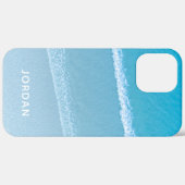 Blauwe Oceaan Golven Monogram Casemate iPhone Hoes (Achterkant / Rechts)