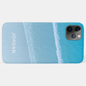 Blauwe Oceaan Golven Monogram Casemate iPhone Hoes (Achterkant (horizontaal))