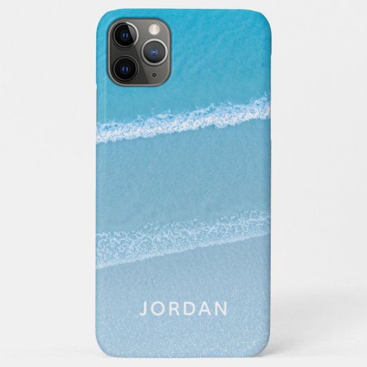 Blauwe Oceaan Golven Monogram Casemate iPhone Hoes (Achterkant)