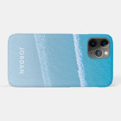 Blauwe Oceaan Golven Monogram Casemate iPhone Hoes (Achterkant (horizontaal))