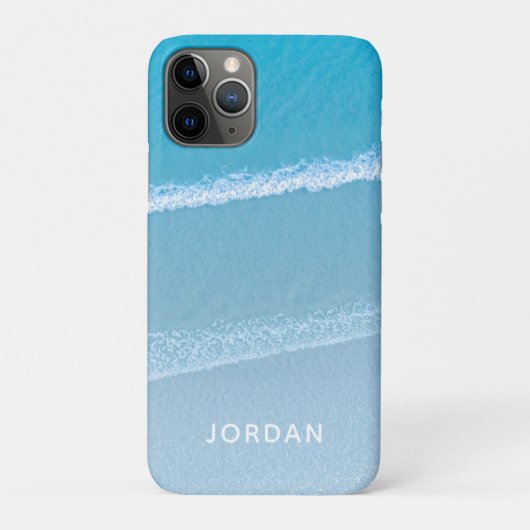 Blauwe Oceaan Golven Monogram Casemate iPhone Hoes (Achterkant)