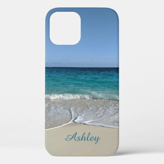 Blauwe oceaan golven op een Caribisch strand V2 Case-Mate iPhone Case (Achterkant)