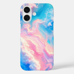 Blauwe Oceaan Golven Roze Zomer Zee Strand Turquoi iPhone 16 Hoesje