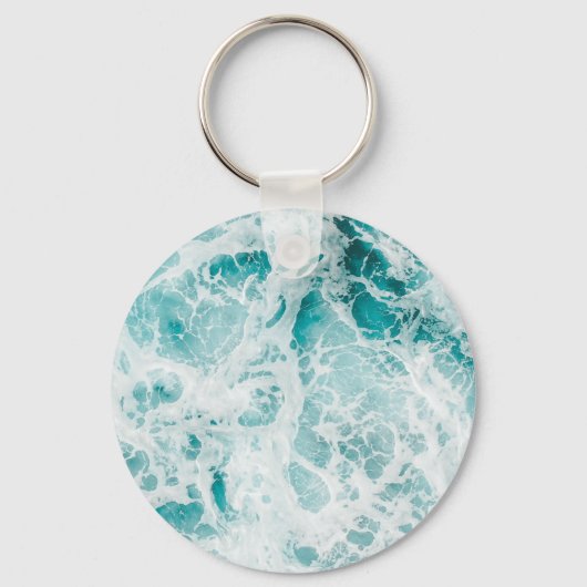 Blauwe oceaan golven sleutelhanger (Voorkant)