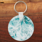 Blauwe oceaan golven sleutelhanger (Voorkant)