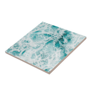 Blauwe oceaan golven tegeltje
