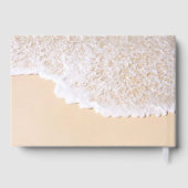 Blauwe oceaan golven tropische strand bruiloft gastenboek (Achterkant)