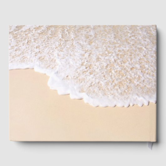 Blauwe oceaan golven tropische strand bruiloft gastenboek (Achterkant)