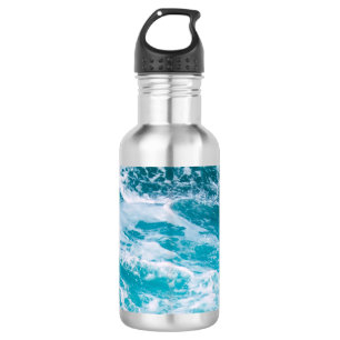 Blauwe oceaan golven waterfles