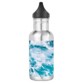 Blauwe oceaan golven waterfles (Links)