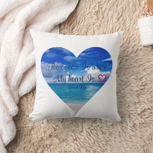 Blauwe Oceaan | Hart | Sierkussen (Deken)
