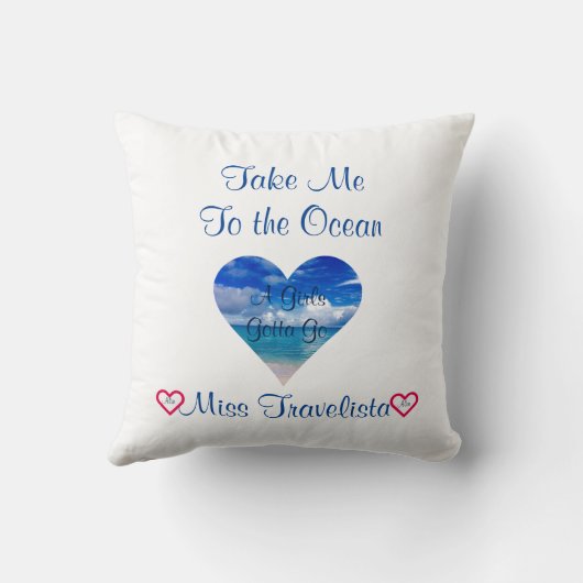 Blauwe Oceaan | Hart | Sierkussen (Achterkant)