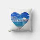 Blauwe Oceaan | Hart | Sierkussen (Voorkant)