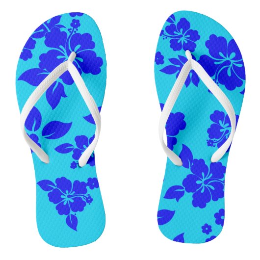 Blauwe Oceaan Hawaiian Pattern Teenslippers (Voetbed)
