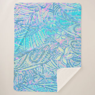 Blauwe Oceaan - Hawaiian - Samoan - Polynesiaanse Sherpa Deken
