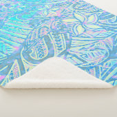 Blauwe Oceaan - Hawaiian - Samoan - Polynesiaanse Sherpa Deken (3/4)