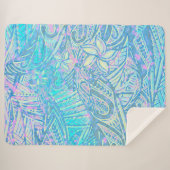 Blauwe Oceaan - Hawaiian - Samoan - Polynesiaanse Sherpa Deken (Voorkant (horizontaal))